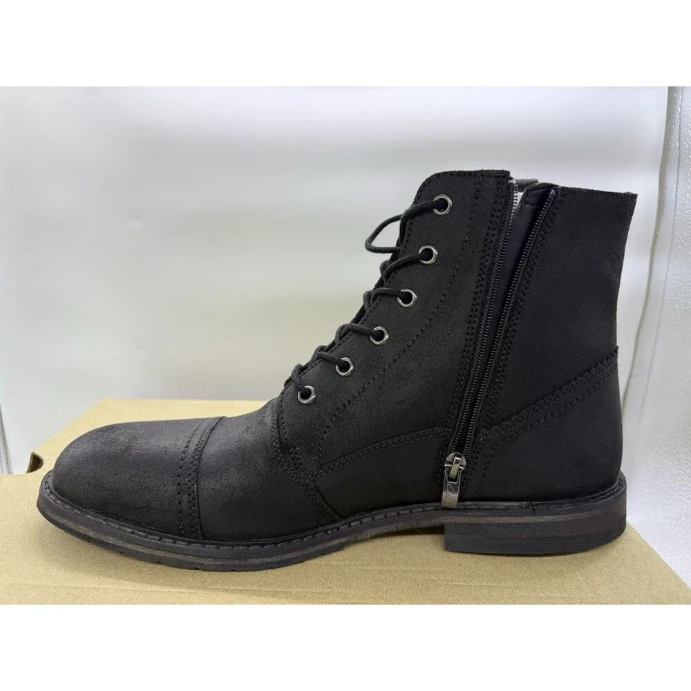 Clarks Clarkdale West Black Suede Lace Up Side Zipper Men’s Dress Boots 11.5 M
